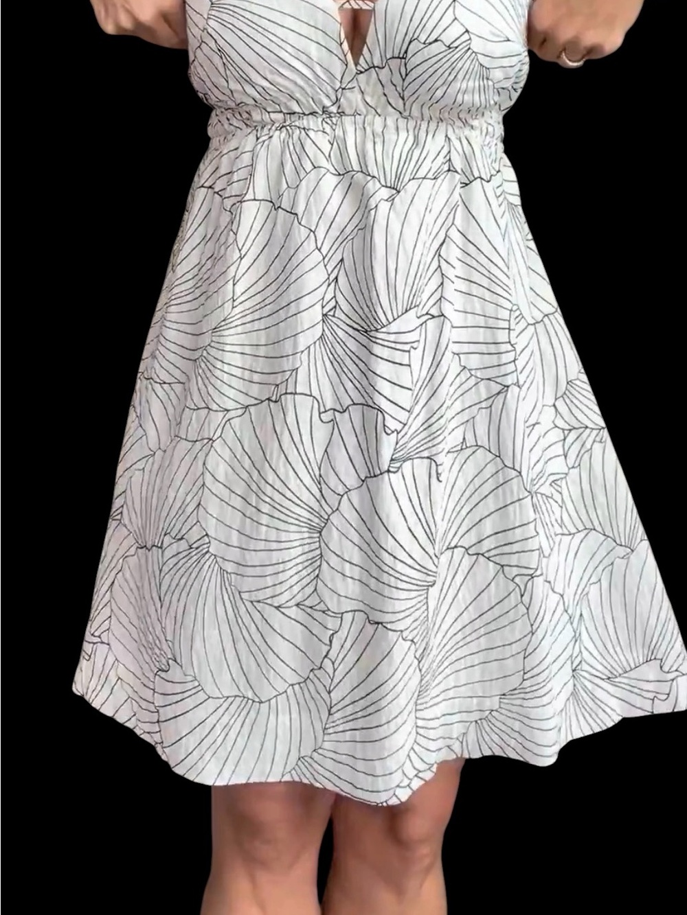 a new day White Floral-Print Circle Skirt